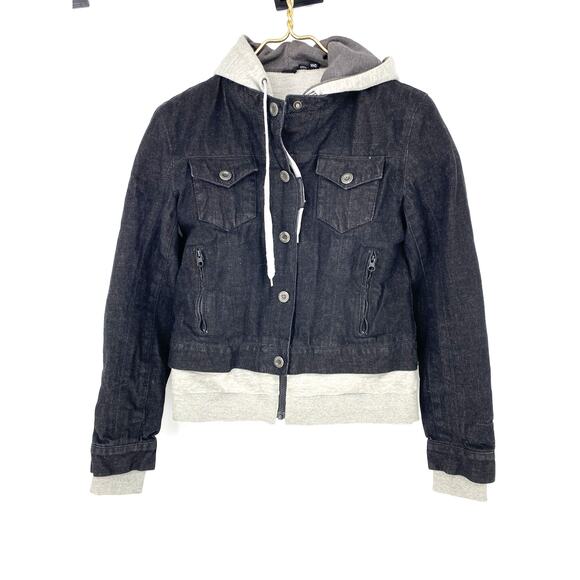 Speed and Strength Fast Times Black Denim Hooded Jacket Women's Size M - Picture 1 of 13